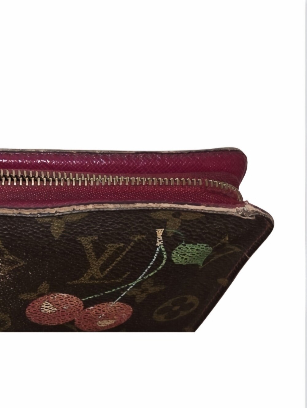 Louis Vuitton x Takashi Murakami Monogram Cerises Zippy Wallet Red Interior 2005 - Picture 8 of 9